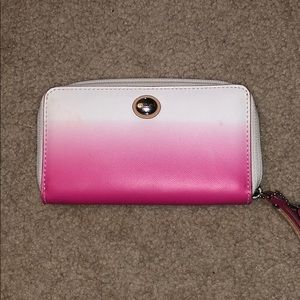 ombré pink coach wristlet